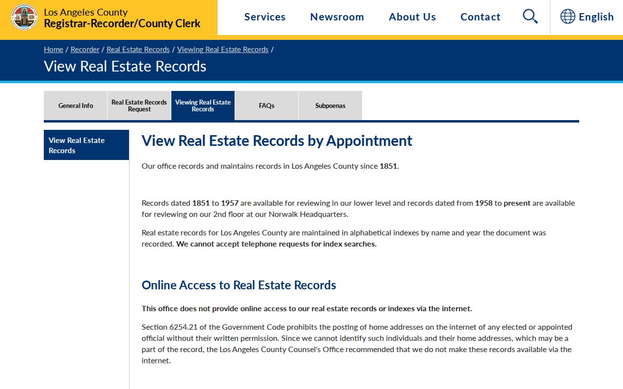 Redondo Beach people search RRCC real estate records access notice
