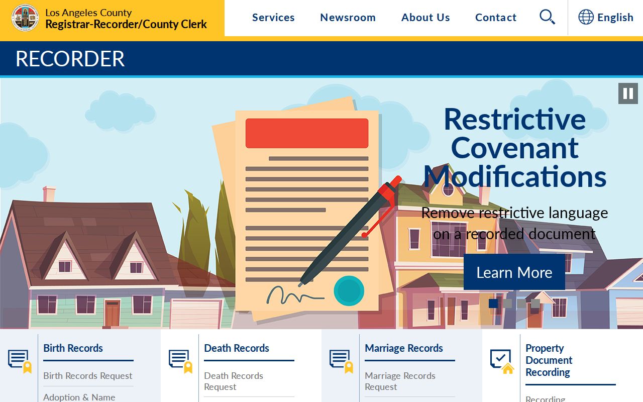 Redondo Beach public records at the Los Angeles County recorder hub